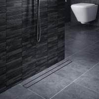 Душевой лоток TIMO Drain System 800 с двусторонней панелью "plate" под плитку, Чёрный