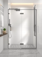 Душевая дверь распашная 1200x2000 цвет профиля Графит брашинг стекло прозрачное осветленное AL-120-00-GR-C4 Premium Veconi