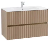 ELEGANT База под раковину подвесная с двумя выкатными ящиками, с LED подсветкой ручек. Капучино Матовый, 870x469x550 AM-ELEGANT-900-2C-SO-CM-LED