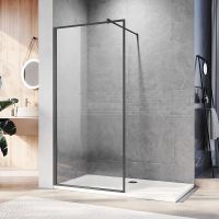 Душевая перегородка 900x2000 KR81GR-90-01-C8 цвет профиля Брашированный графит стекло Прозрачное Veconi Душевая перегородка 900x2000 KR81GR-90-01-C8 цвет профиля Брашированный графит стекло Прозрачное Veconi