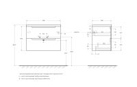 База под керамическую раковину подвесная с двумя выкатными ящиками ETNA39-700/390-2C-SO-RW-P BelBagno