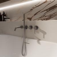 Смеситель для ванны встраиваемый, двухрежимный VBTW-4G1GM  вороненая сталь  Vincea