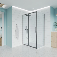 Душевой угол раздвижной E1-SP-GR-100120-01-C9 1000х1200x1950 Цвет профиля Графит брашинг Стекло  Прозрачное Veconi