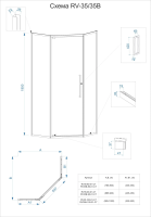 Душевой угол распашной пятиугольный(трапеция) RV35B-100-01-C7 1000х1000х1950 Цвет профиля Чёрный Стекло Прозрачное Veconi Душевой угол распашной пятиугольный(трапеция) RV35B-100-01-C7 1000х1000х1950 Цвет профиля Чёрный Стекло Прозрачное Veconi