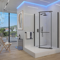 Душевой угол распашной пятиугольный(трапеция) RV36B-100-01-C5 1000х1000х1950 Цвет профиля Чёрный Стекло Прозрачное Veconi Душевой угол распашной пятиугольный(трапеция) RV36B-100-01-C5 1000х1000х1950 Цвет профиля Чёрный Стекло Прозрачное Veconi