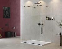 Душевая перегородка.   LIBERTA-L-2-140-120-C-NERO 1400х1950 Cezares